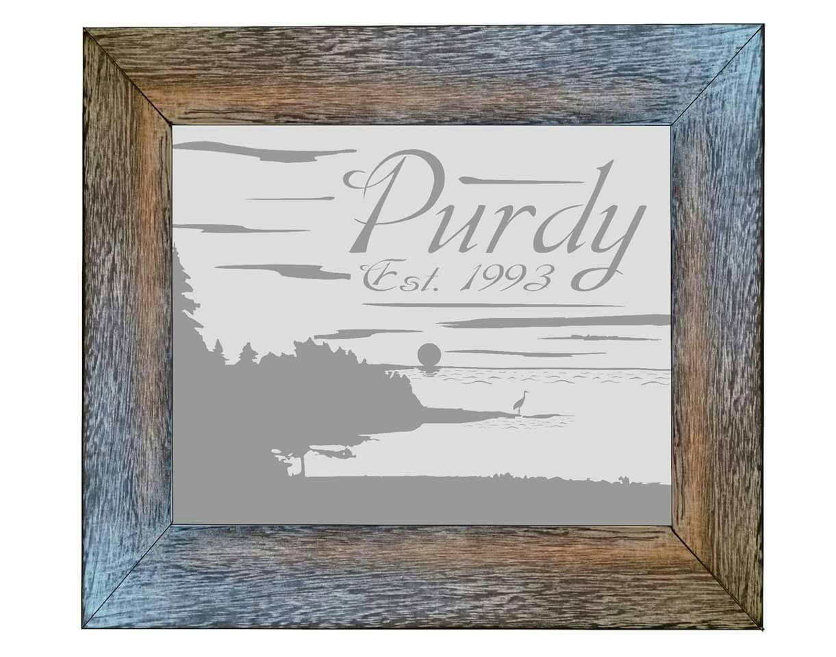 Custom Personalized Mirror, Large Mirror, Personalized Barn wood Mirror, Custom Engraved Mirror, Etched Mirror, Custom 5x7 Mirror barnwood