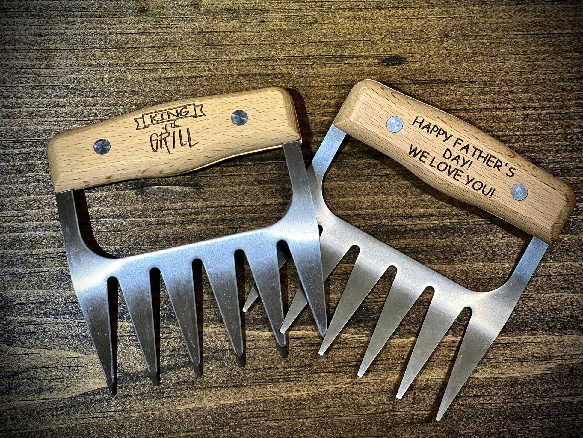 Personalised Meat Shredder Claws Set of 2-wooden and Stainless
