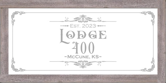 Rustic Personalized Lodge Wall Mirror