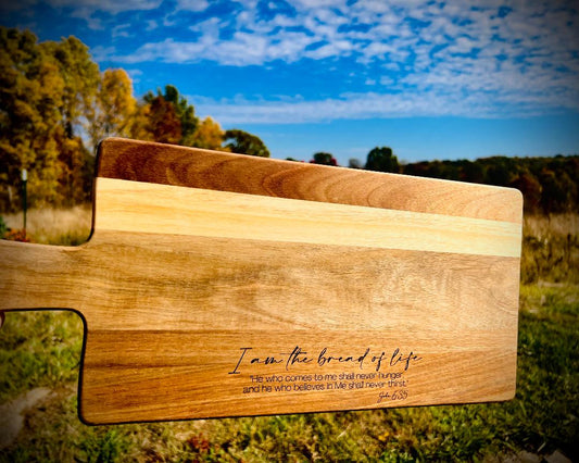 Custom Laser Engraved Acacia Wood Charcuterie Board|Personalized Cutting Board|Custom Charcuterie Board|Cheese Tray|Bible Verse Gift|8x20”