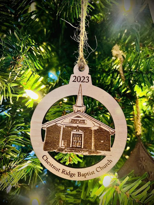 Personalized Engraved Wood Church Christmas Ornament|Wooden Christmas Ornament|Personalized Church Ornament|Christmas Tree Ornament