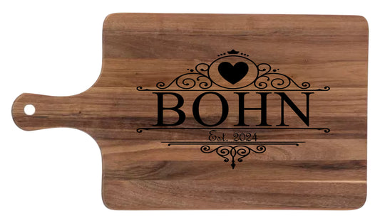 Personalized Laser Engraved Acacia Wood Charcuterie Board|Personalized Cutting Board with Handle|Custom Charcuterie Board|Cheese Tray|Bible Verse Gift|8x20”