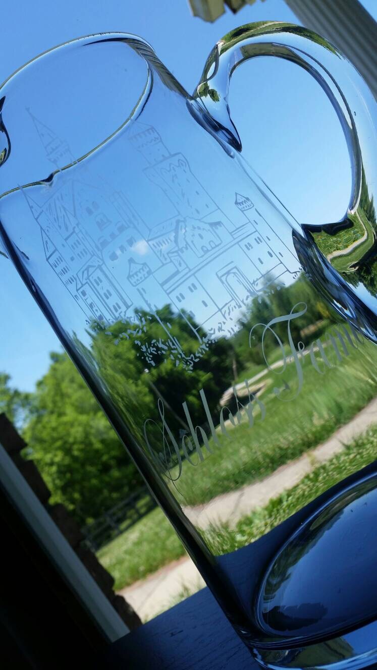 Personalized Engraved Name Pitcher with Heart|Glass Anniversary Gift|Name Wedding Gift|Custom Glassware|Glass Barware|Water Pitcher|Lemonade
