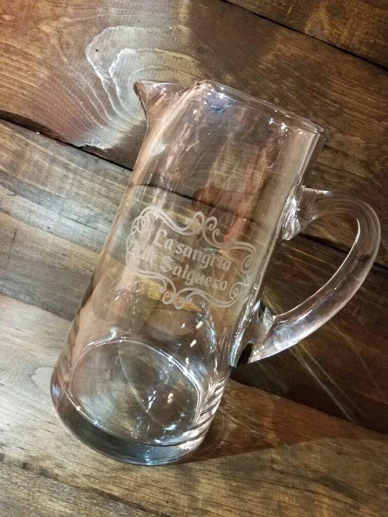 Personalized Engraved Name Pitcher with Heart|Glass Anniversary Gift|Name Wedding Gift|Custom Glassware|Glass Barware|Water Pitcher|Lemonade