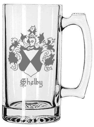 Custom Etched Glass Beer Stein