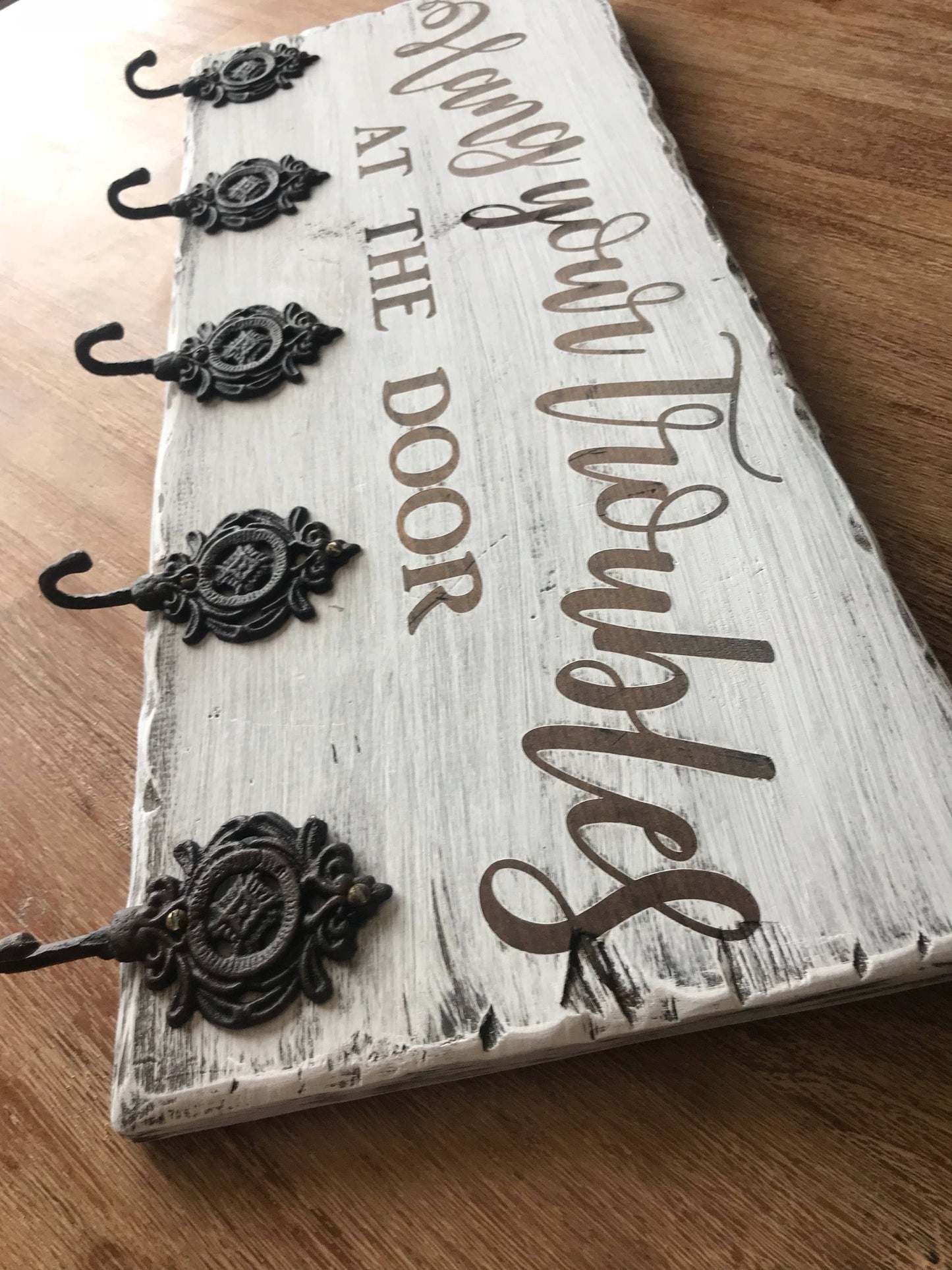 Personalized Family Coat Rack|Coat Hanger|Distressed Entry Way Sign|Wall Coat Rack|Barnwood Coat Rack|Name Coat Hanger