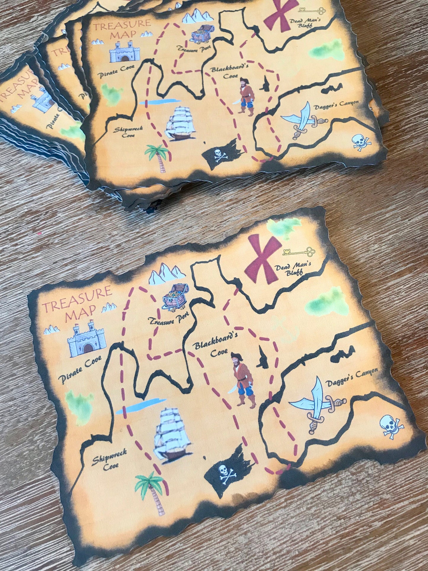 Rustic Pirate Treasure Map Invitation, Neverland Invitation, Pirate Birthday Party, Pirate Birthday Invitation, Treasure Map Birthday