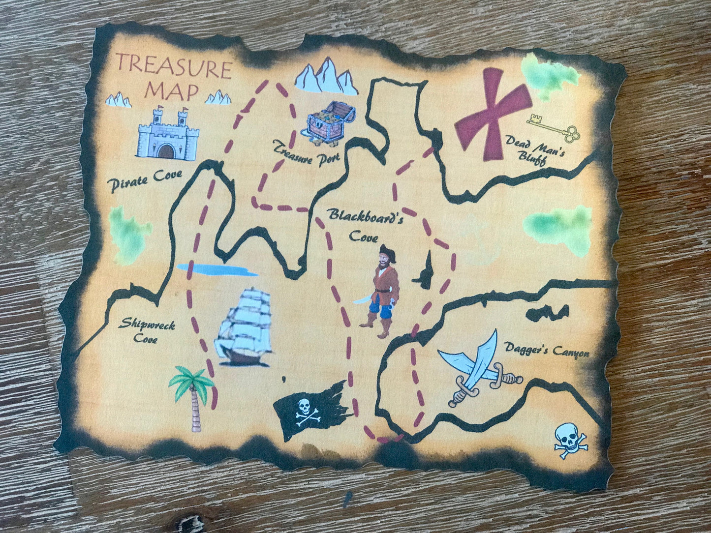 Rustic Pirate Treasure Map Invitation, Neverland Invitation, Pirate Birthday Party, Pirate Birthday Invitation, Treasure Map Birthday