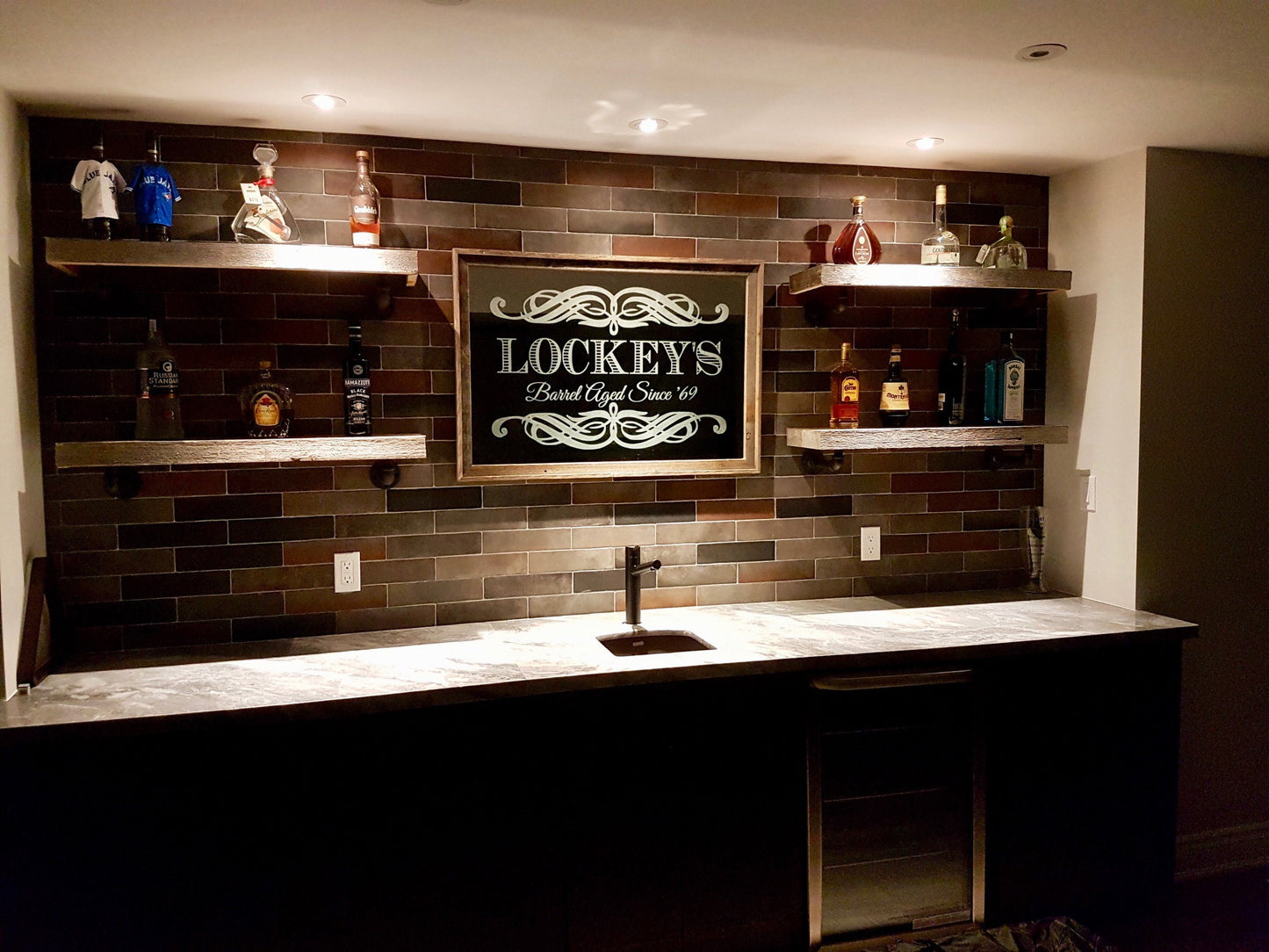 Custom Bass Lake House Bar Mirror|Large Mirror|Personalized Bar Mirror|Farmhouse Decor|Custom Engraved Mirror|Etched Mirror|24x36