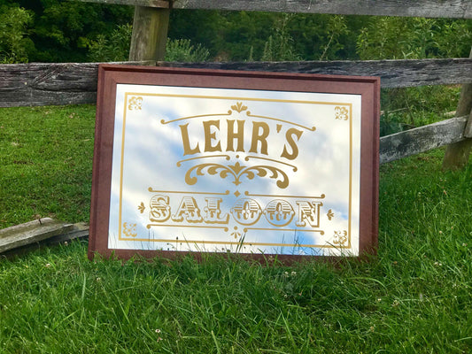 Personalized Saloon Mirror, Large Mirror, Custom Mirror, Custom Mirror, Gold lettering Mirror, Custom Mirror, Antique Mirror, Saloon Decor