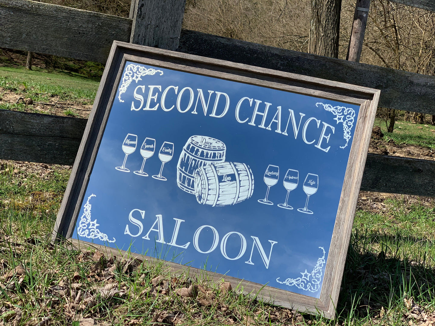Personalized Bar Mirror|Large Mirror|Bar Sign|Custom Engraved Mirror|Etched Bar Mirror|Custom Bar Mirror|Saloon Sign, 24x36