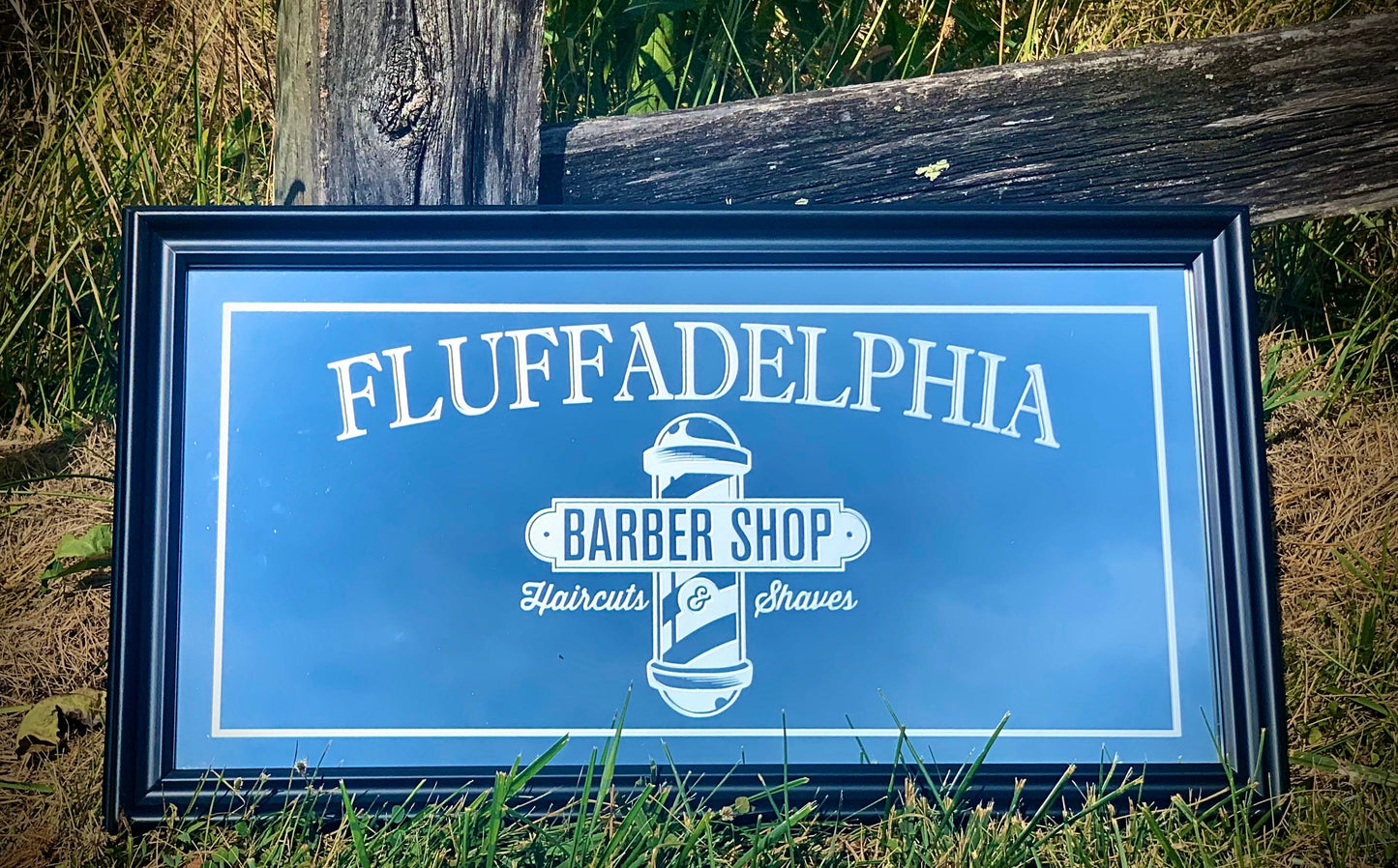 Personalized Barbershop Mirror|Hair Salon sign|Large Mirror|Personalized Barber Mirror|Custom Engraved Mirror|Black mirror|12x24