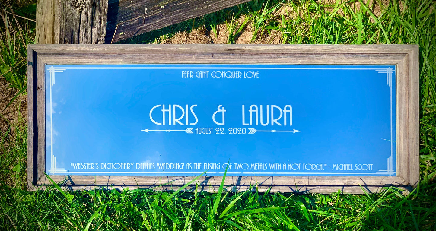 Large Personalized Wedding Welcome Sign|Wedding Welcome Mirror|Art Deco Wedding Sign|Custom Wedding Mirror|Wedding Signs|Wedding Decor