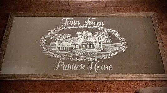Custom Wall or Standing Barnwood Mirror|Large Mirror|Custom Engraved Mirror|Etched Farm Mirror|Custom Entryway Mirror|30x60