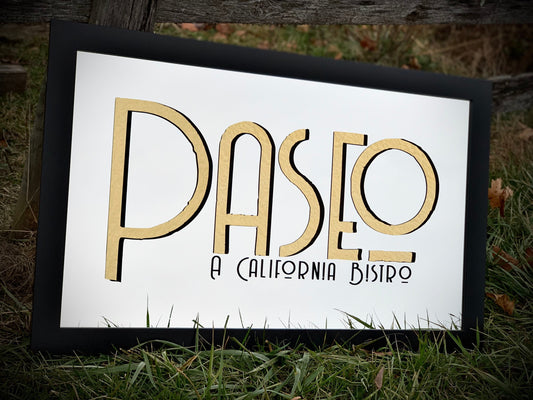 Custom Bistro Mirror|Large Restaurant Sign|Personalized Lobby Mirror|Custom Logo Mirror|Gold Leaf Diner Mirror|2x4 Black Mirror