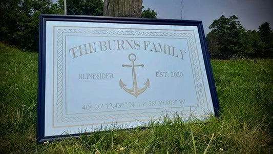 Custom Nautical Anchor Mirror|Navy Mirror|Personalized Bar Mirror|Nautical Decor|Custom Engraved Mirror|Etched Mirror|Nautical Rope|24x36