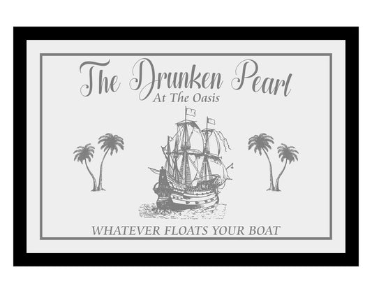 Custom Pirate Ship Mirror|Black Mirror|Personalized Bar Mirror|Nautical Decor|Custom Engraved Mirror|Etched Mirror|Palm Tree Sign|24x36