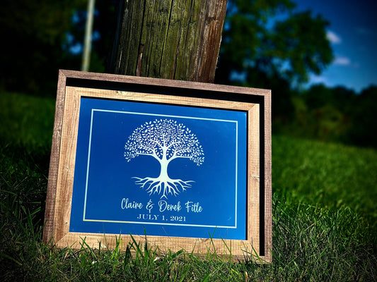 Personalized Tree of Life Mirror|Custom Mirror|Barn Wood Barnwood|Large Mirror|Custom Engraved Mirror|Farmhouse Mirror|Farmhouse Sign|11x14