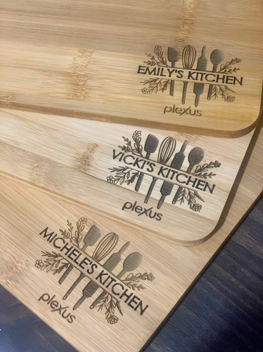 Custom Laser Engraved Bamboo Cutting Board|Personalized Cutting Board|Custom Charcuterie Board|Cheese Tray|Engraved Kitchen Sign|Recipe|9x12