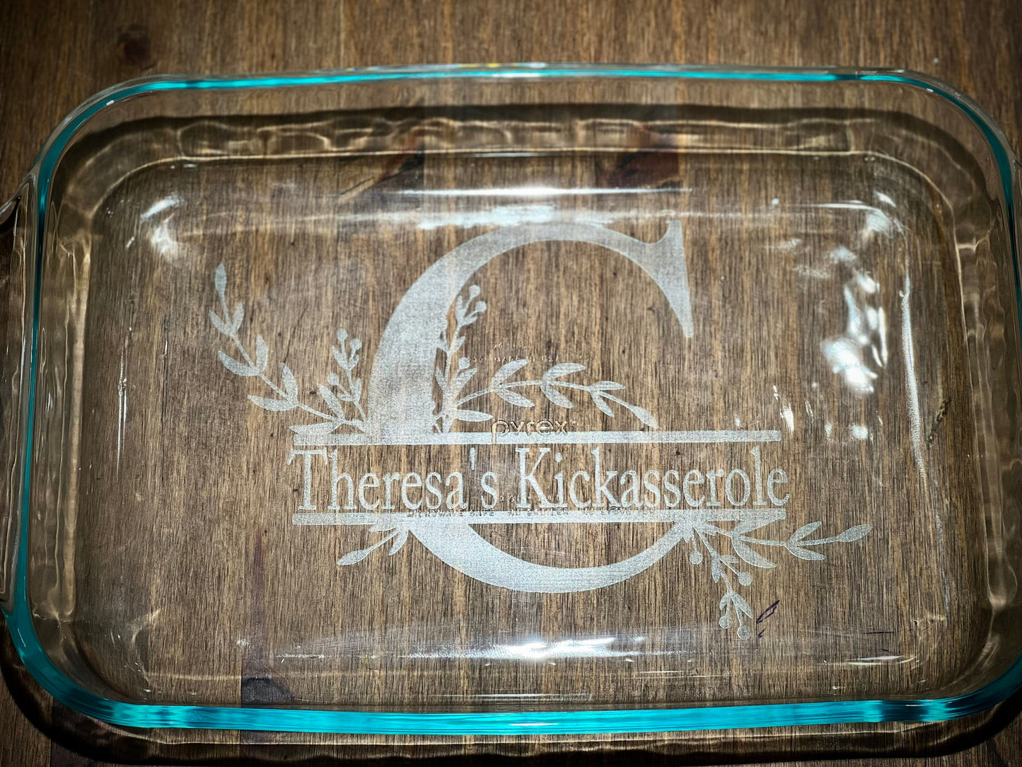 Personalized Monogram Casserole Dish|Custom Baking Dish|Engraved Casserole Dish|Name Wedding Gift|Chef Gift|Love Baking|Etched Baking Dish