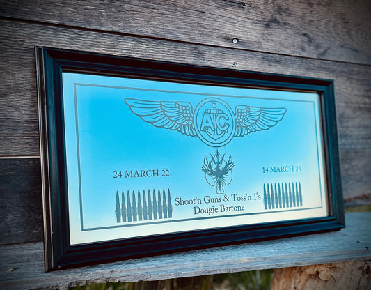 Custom Airman Bar Mirror|Large Mirror|Personalized Military Mirror|Custom Engraved Mirror|Black mirror|12x24