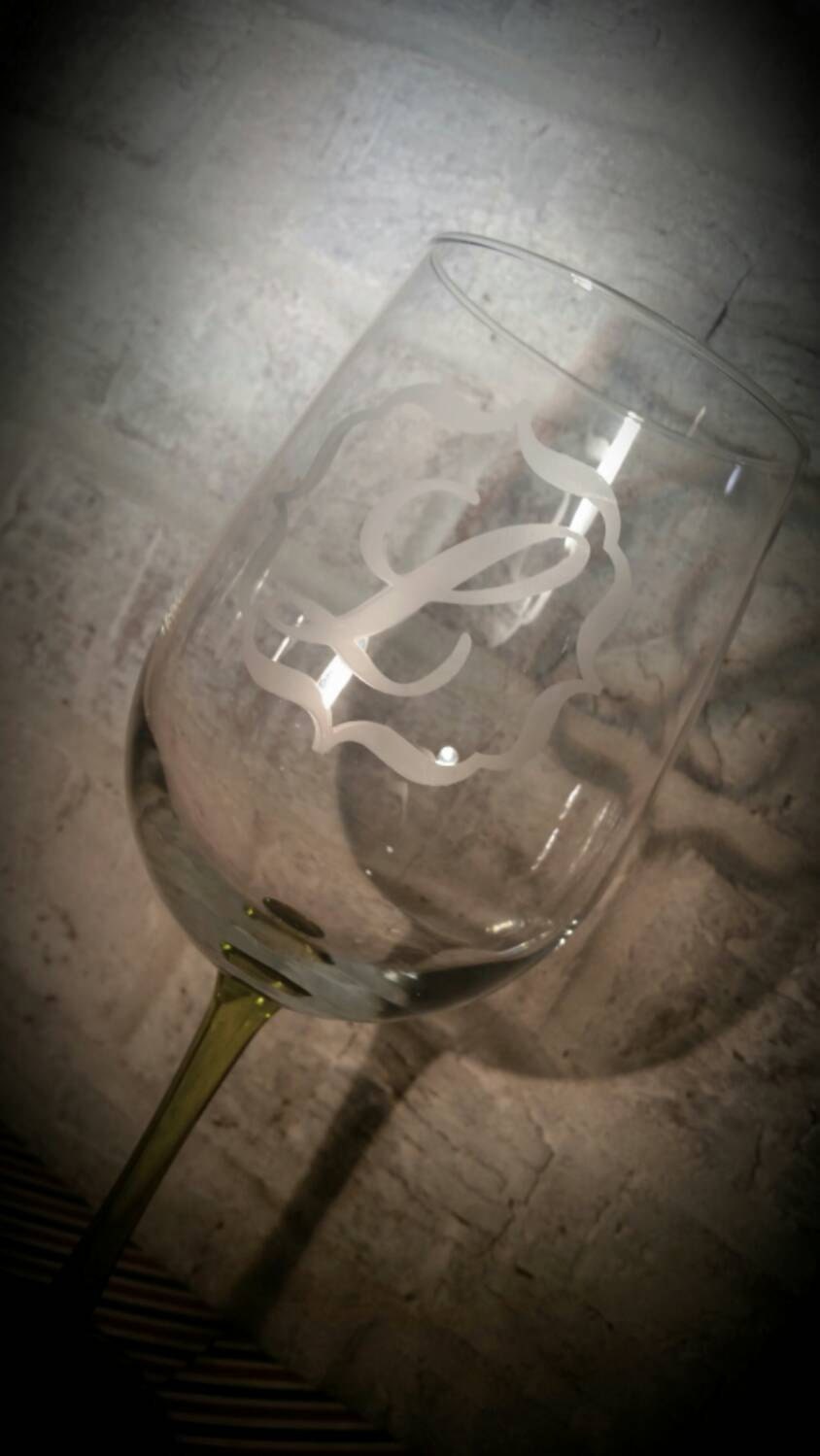 Personalized Custom Etched Wine Glass