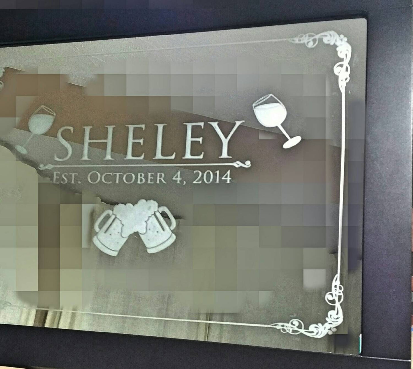 Personalized Baseball Mirror|Large Mirror|Personalized Bar Mirror|Engraved Mirror|Custom Bar Mirror|24x36